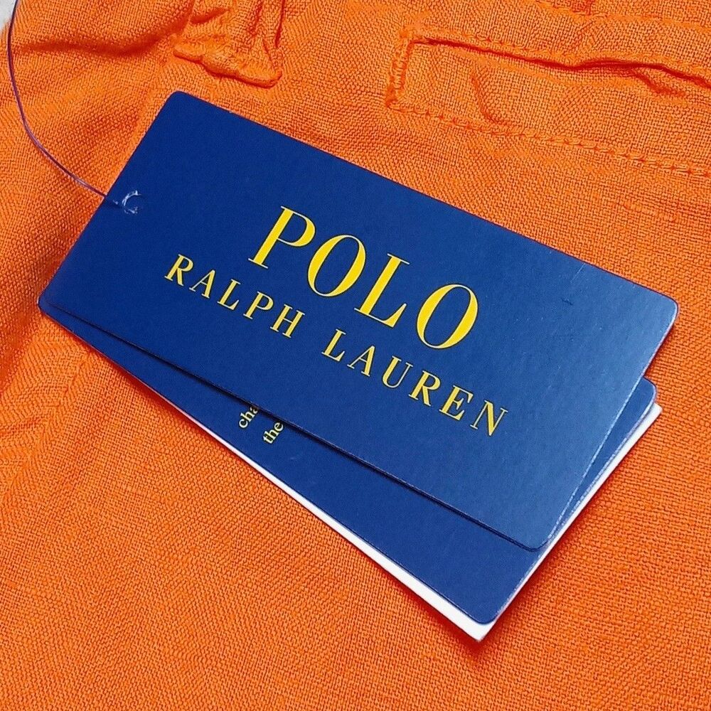 *READ* NWT Polo Ralph Lauren Shorts Mens 40 Linen Blend Orange Classic Fit Beach - Picture 2 of 13